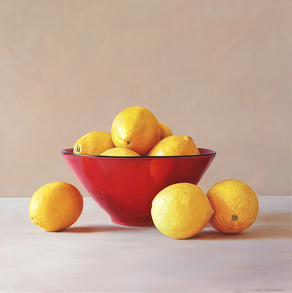 Eight Lemons and a Red Bowl by Lisa Christensen | Lethbridge Gallery